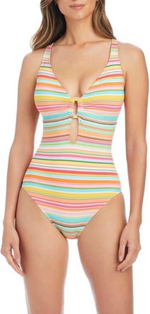 Bleu Rod Beattie Cross Back One-Piece Swimsuit in Multi at Nordstrom, Size 10