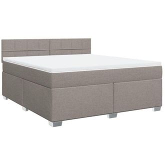 vidaXL Cama Box Spring Con Colch&oacute;n Tela Gris Taupe 180x200 Cm Vidaxl