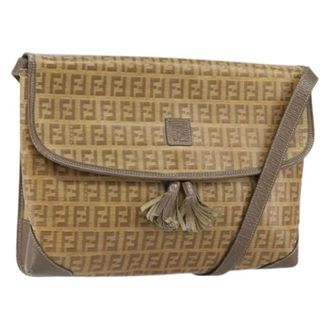 Fendi Pre-owned Canvas Cross Body Bag - Dames - Pre-owned - Beige - Maat: ONE Size