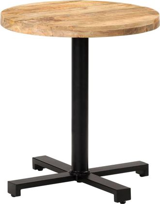 vidaXL Mesa De Bistr&oacute; Redonda Madera De Mango Rugosa &Oslash;70x75 Cm Vidaxl