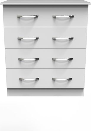 Welcome Furniture Alton Ready Assembled 4 Drawer Chest in White Matt - Welcome Furniture | TJ Hughes