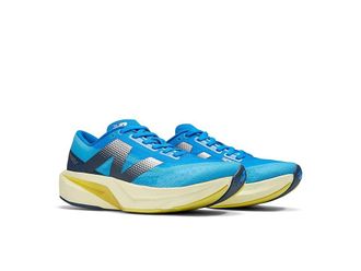 New Balance FuelCell Rebel v4 Womens Shoes Spice Blue/Limelight : 5 B - Medium, Synthetic
