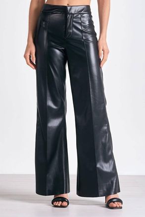 Elan High Waist Leather Pants In Black