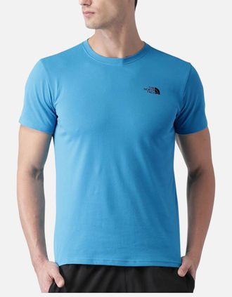 The North Face Mens The North Face T-Shirt Mens T Shirt Simple Dome Sports Cotton Casual Crew Neck - Blue - Size: 42