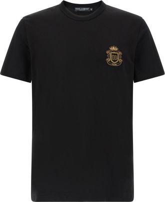 Dolce & Gabbana Black Heraldic Patch T-shirt