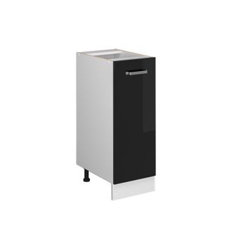 Vicco Mueble Bajo Universal R-line, Negro Brillo Intenso, 30 Cm Con Puerta, Sin Encimera Vicco