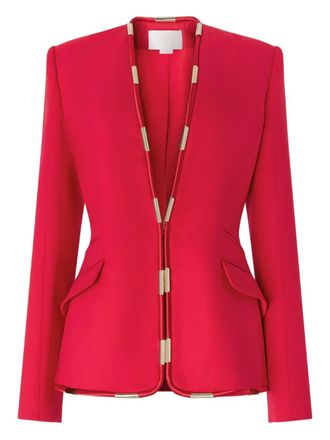 Genny embelished-trim jacket - Red