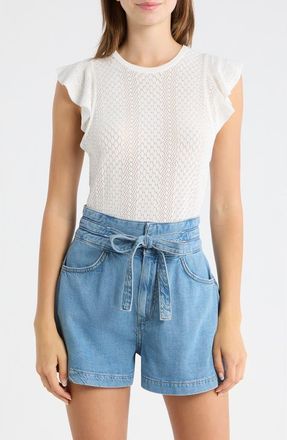 Paige Margo Cap Sleeve T-Shirt in White at Nordstrom, Size Xx-Small