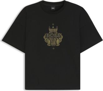 BOSS Logo-artwork T-shirt in cotton jersey
