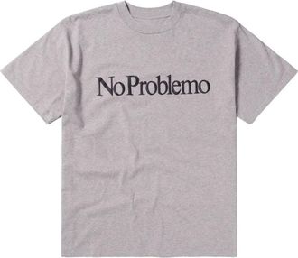 Aries T-shirt met tekst - Grijs