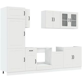 vidaXL Vidaxl - Set Mobili da Cucina 8 pz Kalmar Bianco Legno Multistrato