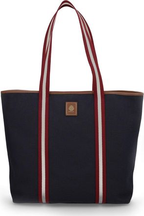 Bally Navy Eb Ribbon Striped Tote Bag