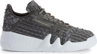 Giuseppe Zanotti Talon lace-up low-top sneakers - men - Rubber/Cotton/Calf Leather - 44.5 - Grey