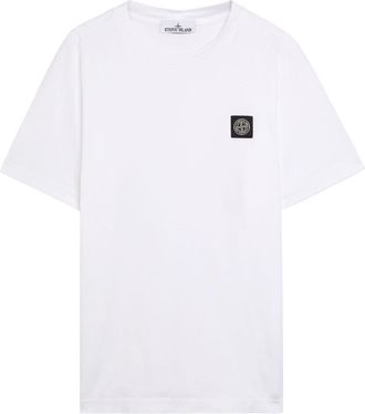 Stone Island Logo-appliqu&eacute;d Cotton T-shirt - White - XL