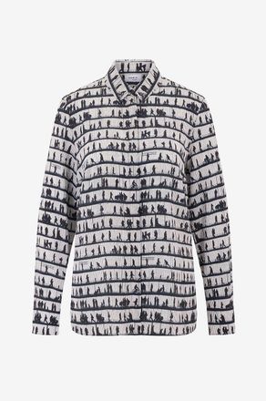Akris Seidencrepe-Hemd Urban Scenes