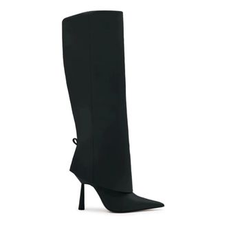 Gia Borghini Heeled Boots, female, Black, 3 UK, Black Leather Rock Heel Boots