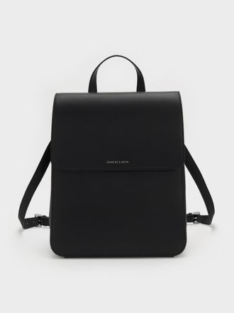Charles & Keith Octavia Front Flap Structured Backpack
