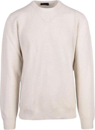 Roberto Collina White Extrafine Merino-Cashmere Crewneck Sweater