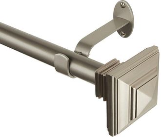 Elrene Florence Single Curtain Rod With Stacked Square Finial