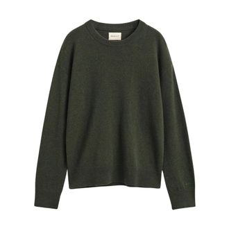 GANT Trui met ronde hals - Dames - Ronde hals truien - Groen - XL - Wol - Truien & Vesten