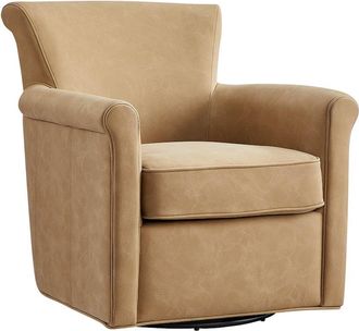 Comfort Pointe Winton Faux Leather Swivel Accent Chair - Honey Brown