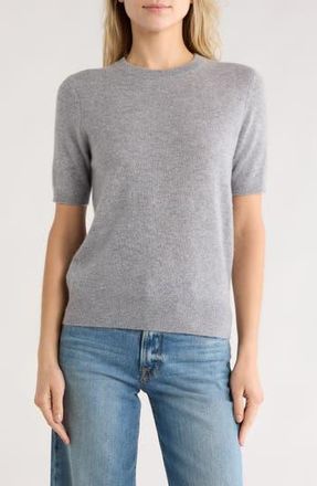 Nordstrom Short Sleeve Cashmere Sweater in Grey Heather at Nordstrom Rack, Size Xx-Large