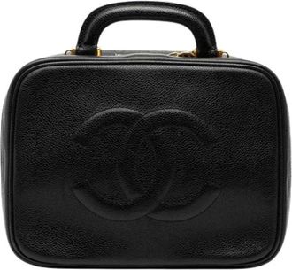 Chanel Pre-owned Handbags, female, Black, Size: ONE SIZE Pre-owned Vintage Leather Handbag
