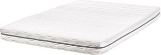 Beliani EU Single Mattress 4ft7 Memory Foam Filling Polyester Removable Cover White Jolly