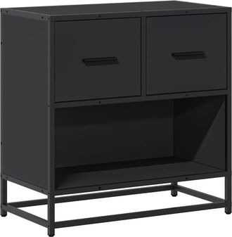 vidaXL Vidaxl - Bedside Cabinet Black 60x31x60 cm Engineered Wood and Metal