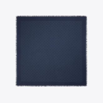 Tory Burch Womens T Monogram Jacquard Traveler Scarf, One Size