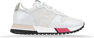 Hogan Veters Dames Glitter Sneakers - Dames - Sneakers - Wit - 35 EU - Leer - Schoenen