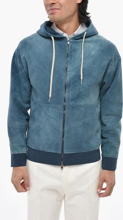 Salvatore Santoro Solid-Color Suede Jacket with Hood Salvatore Santoro