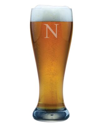 SUSQUEHANNA GLASS Monogrammed Set Of Four 23Oz Weizenbier Glasses, (A-Z)