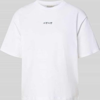Tom Tailor Denim Boxy Fit T-Shirt aus reiner Baumwolle in Weiss, Gr&ouml;&szlig;e XS