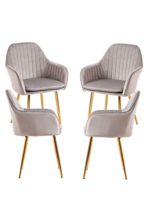 Regalos Miguel Regalos Miguel - Packs Sillas Comedor - Pack 4 Sillas Chic Golden - Gris Claro