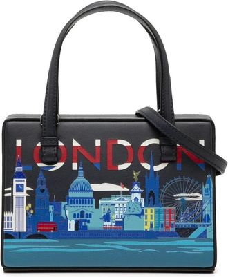 Loewe Pre-owned Handbags, female, Blue, Size: ONE SIZE Pre-owned London Cityscape Top Handle Bag