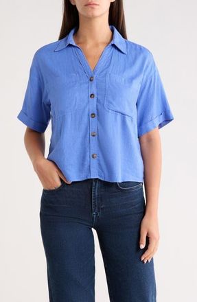 Kut from the Kloth Brianna Boxy Shirt in Cornflower at Nordstrom, Size X-Large