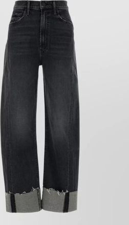 Mother high-rise cropped wide-leg denim jeans
