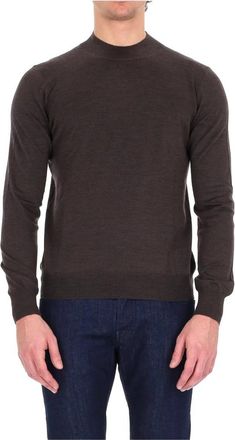 Barba Maglia lupetto in lana merino extrafine - Heren - Ronde hals truien - Bruin - 2XL - Wol - Truien & Vesten