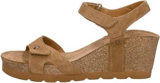 Panama Jack Julia Wedge Sandalen - Dames - Sleehakken - Bruin - 39 EU - Leer - Schoenen