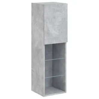 vidaXL Mueble Para Tv Con Luces Led Gris Hormig&oacute;n 30,5x30x102 Cm Vidaxl