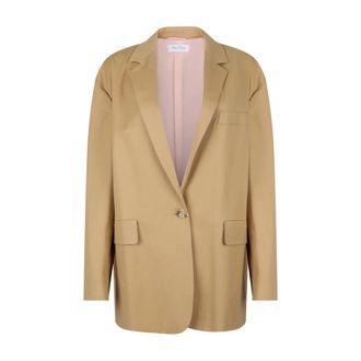 Max Mara Monica Licht Beige Jas - Dames - Blazers - Geel - S - Katoen - Jassen