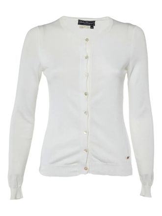 Ferragamo cotton knit button cardigan - White