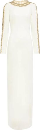 Jenny Packham Penny gown - women - Polyurethane/Polyester - 10 - White