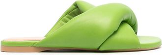 J.W.Anderson leather flat sandals - women - Leather - 38.5 - Green
