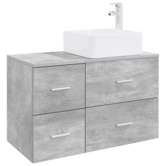 vidaXL Juego De Muebles De Ba&ntilde;o 2 Pcs Gris Hormig&oacute;n Vidaxl