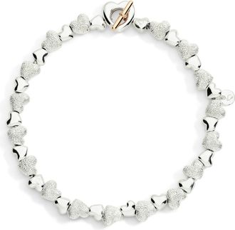 Dodo BRACCIALE CUORE CON COMPONENTI ARGENTO E ARGENTO EFFETTO DIAMANTATO