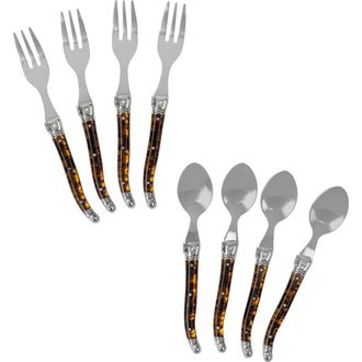 French Home Laguiole 8-Piece Dessert Forks & Spoons Set in Tortoise Shell at Nordstrom Rack