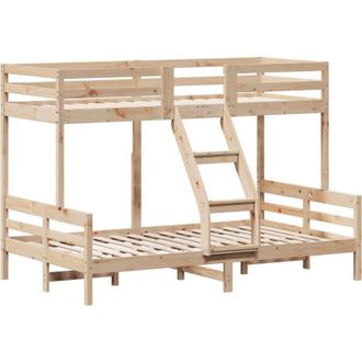 vidaXL Litera De Madera Maciza De Pino 80x200/120x200 Cm Vidaxl