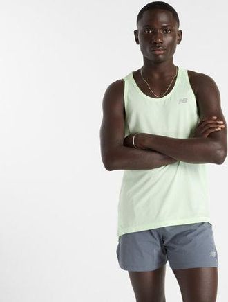New Balance Mens Athletics Tank in Green Poly Knit, size Medium